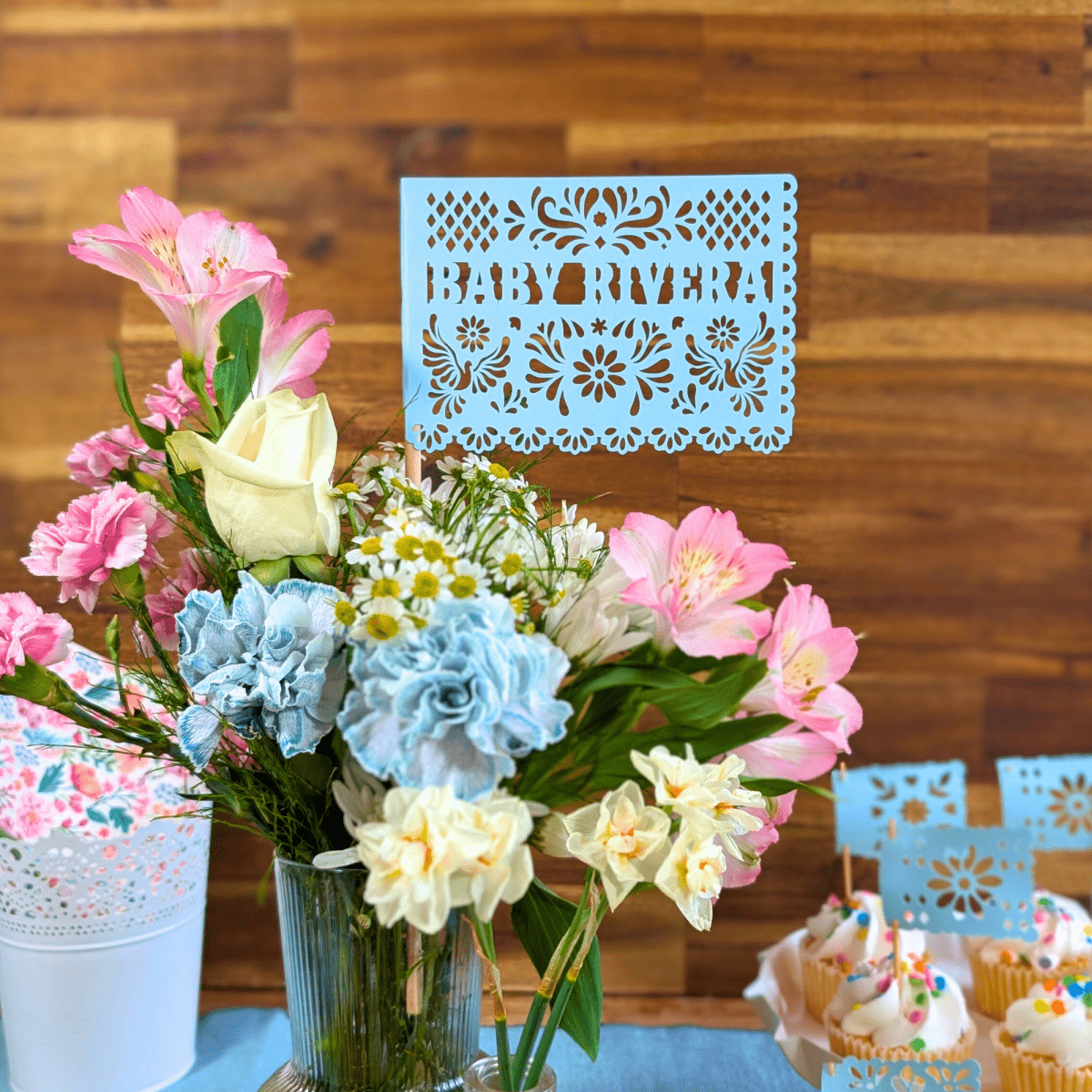 Baby Blue Cielito Lindo Baby Shower Flags - Lula Flora