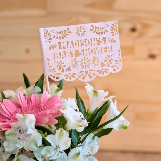 Baby in Bloom Floral Centrepiece Flags - Lula Flora