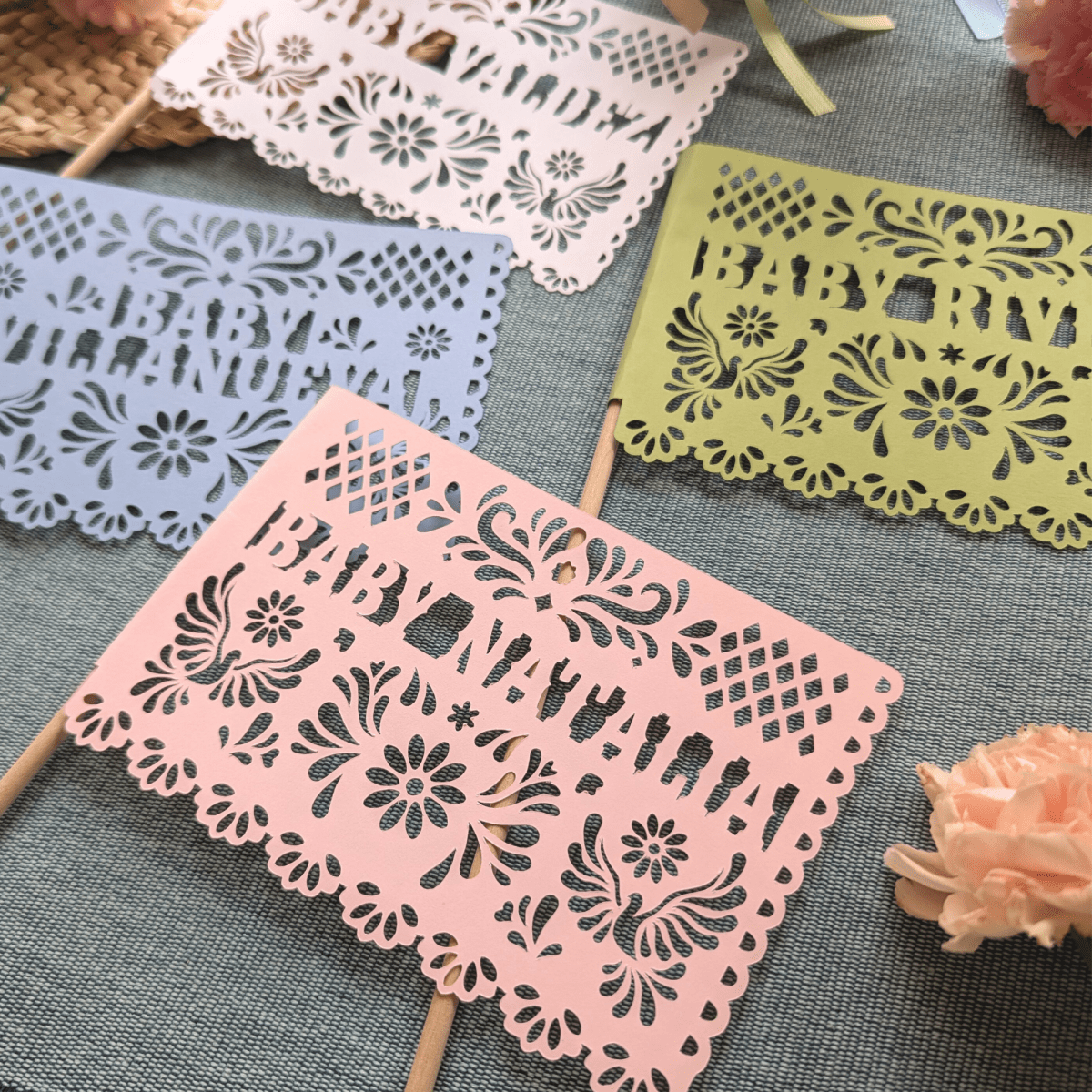 Blush Pink Cielito Lindo Baby Shower Flags - Lula Flora