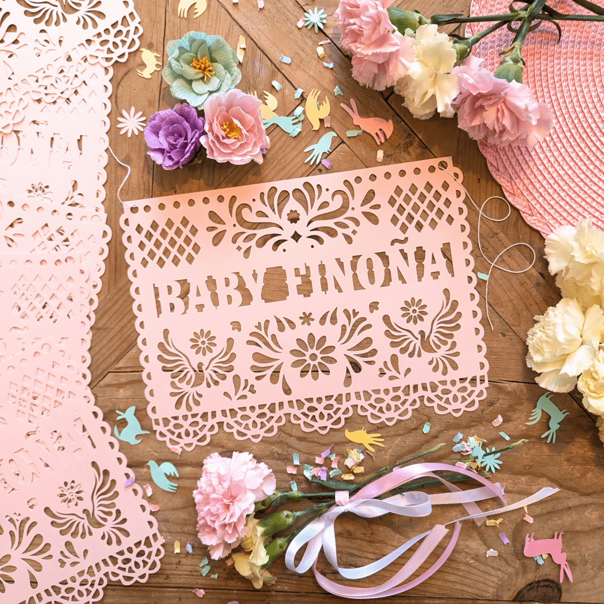 Custom Papel Picado Baby Blue Cielito Lindo Banner - Lula Flora