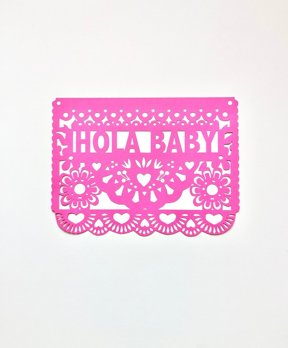 Floral Papel Picado Banner - HOLA BABY - Lula Flora