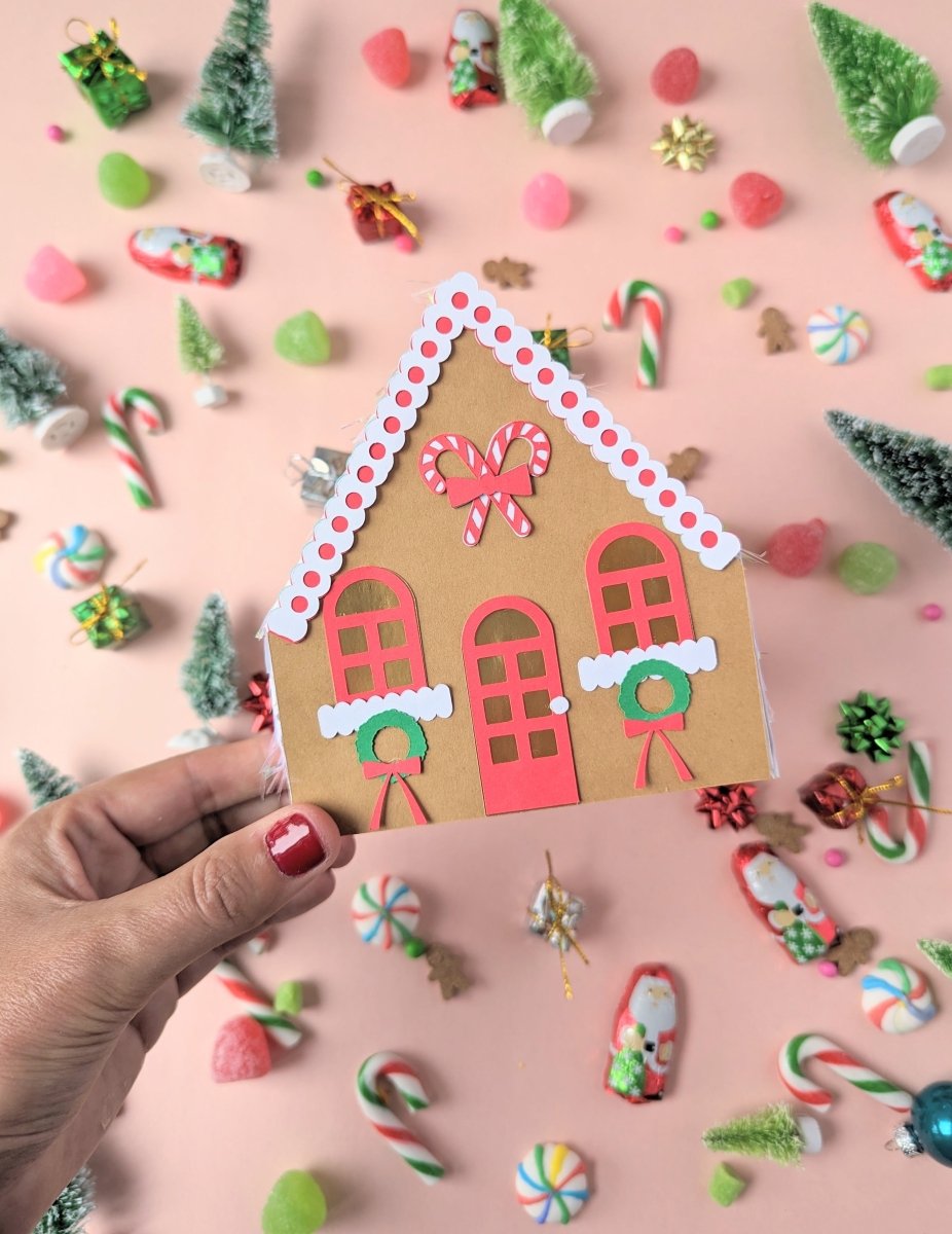 Gingerbread House Mini Piñata Gift Box - BROWN - Lula Flora