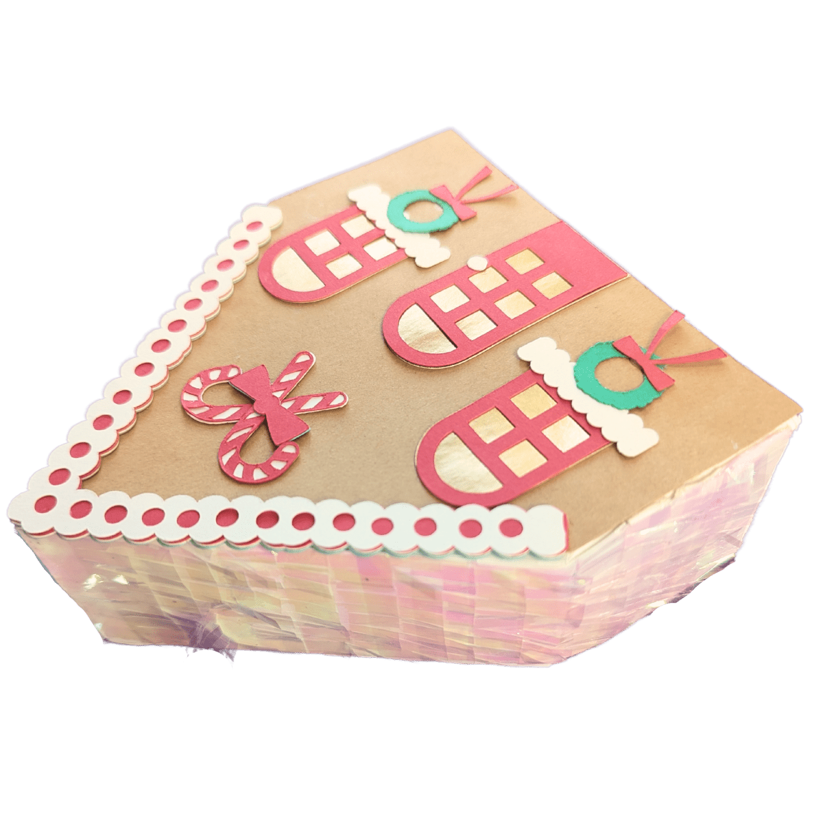 Gingerbread House Mini Piñata Gift Box - BROWN - Lula Flora
