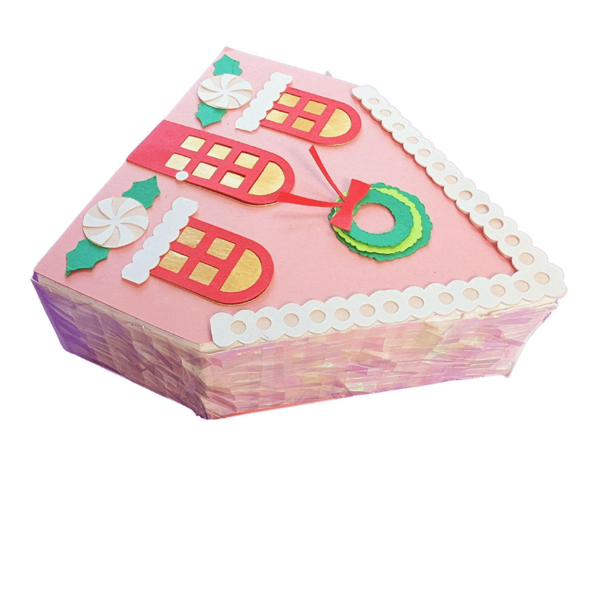 Gingerbread House Mini Piñata Gift Box - PINK - Lula Flora