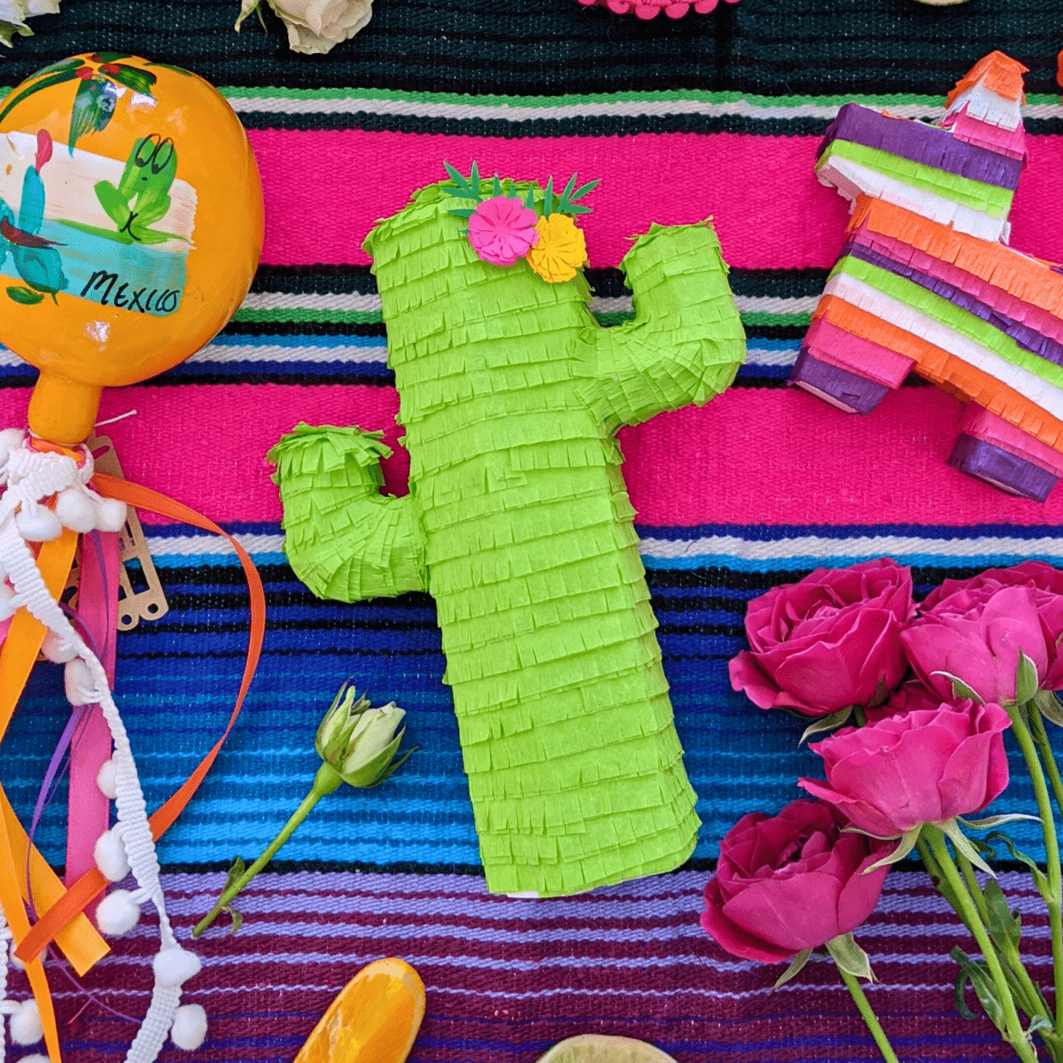 Mini Cactus Party Favor Piñata - Lime | Set of 3 - Lula Flora