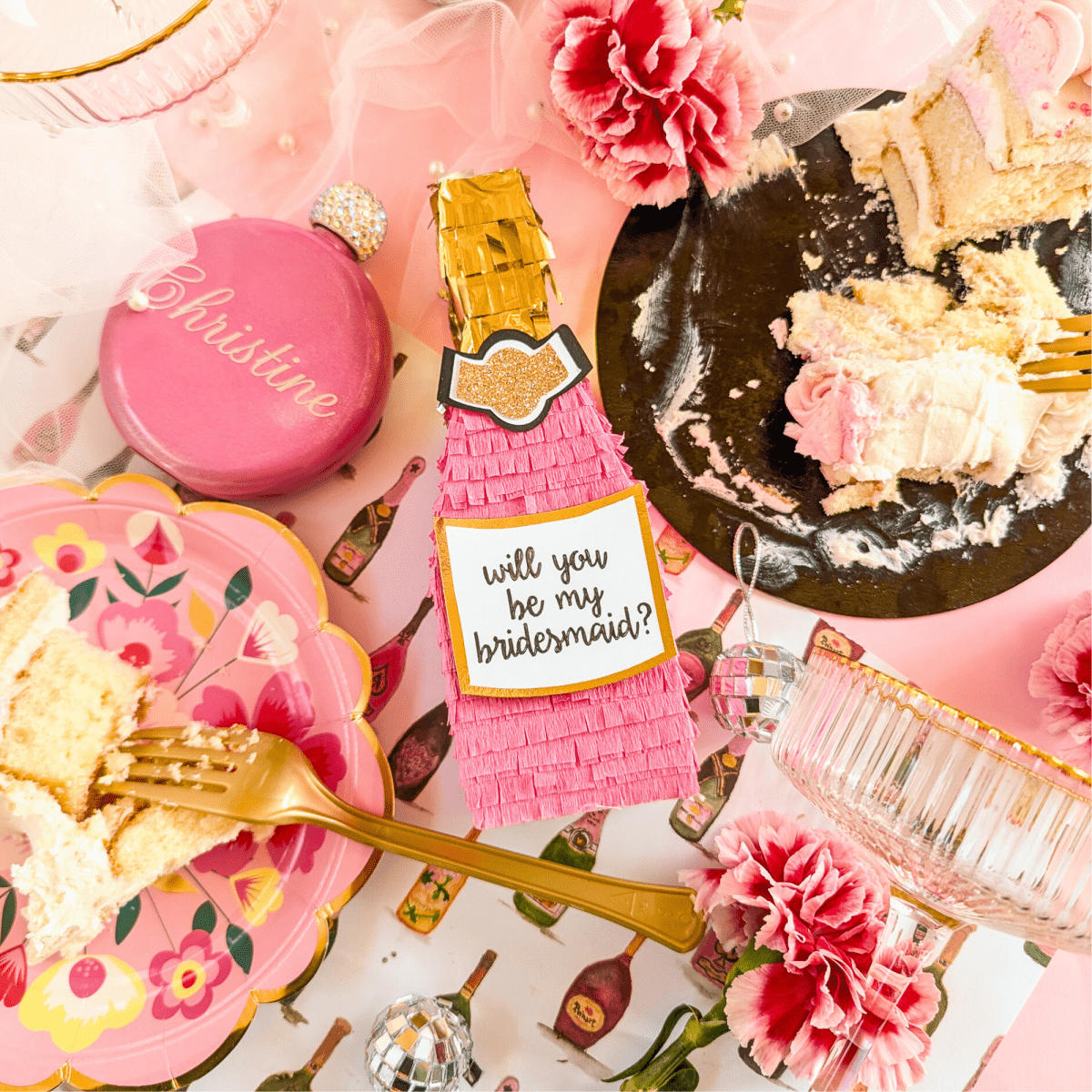 Pink Champagne Bridesmaid Proposal Box - Lula Flora