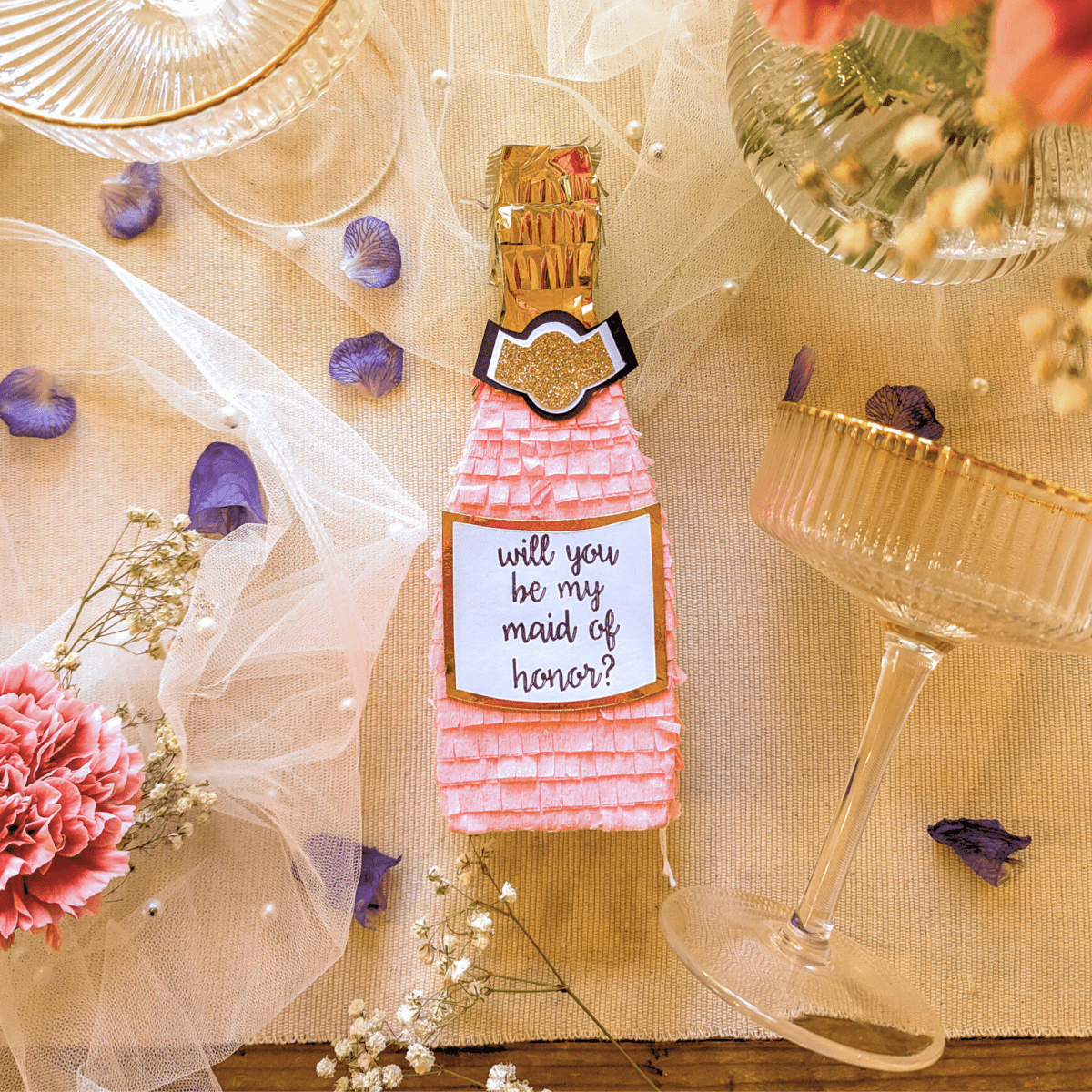 Pink Champagne Bridesmaid Proposal Box - Lula Flora