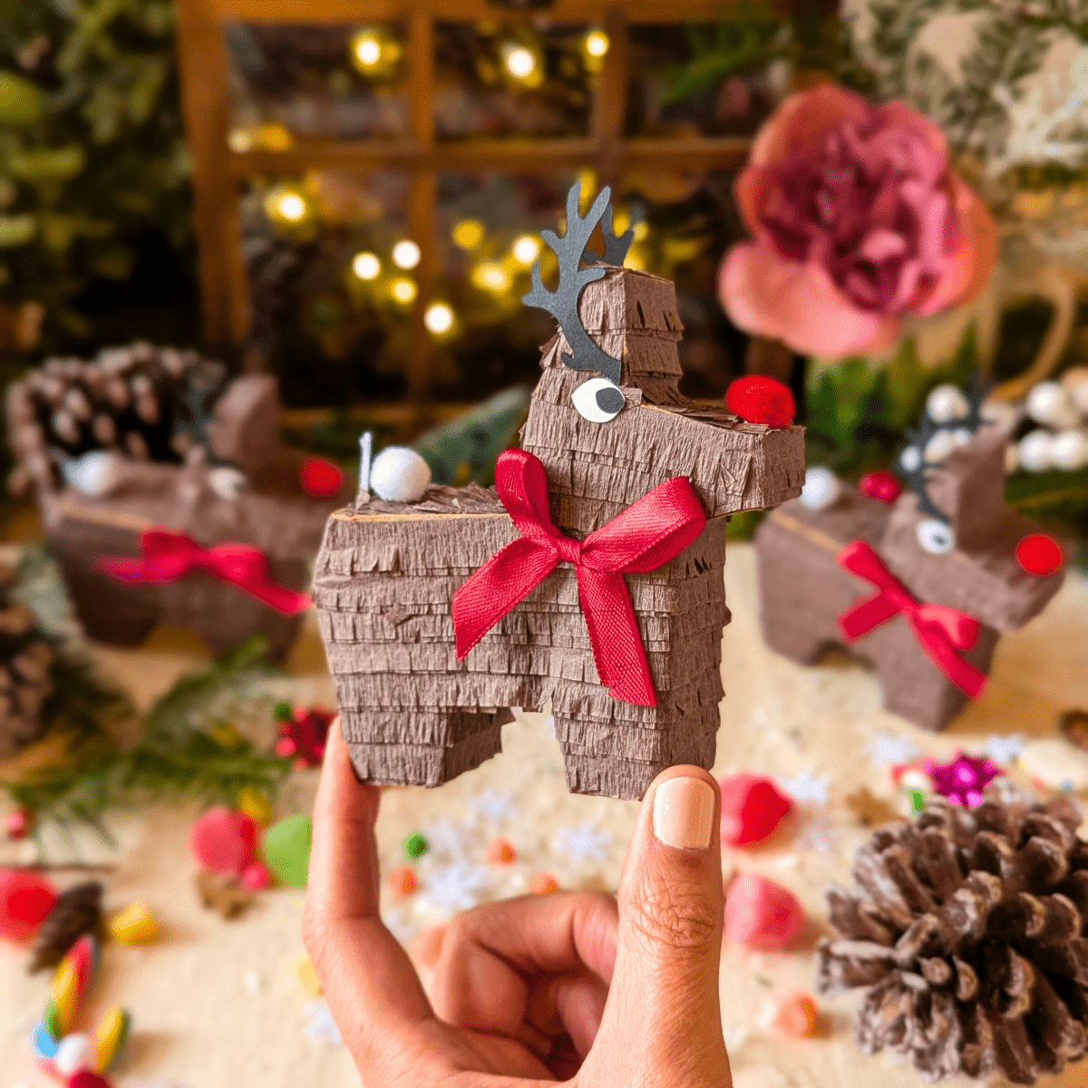 Reindeer Mini Piñata Treat Boxes - Set of 3 - Lula Flora