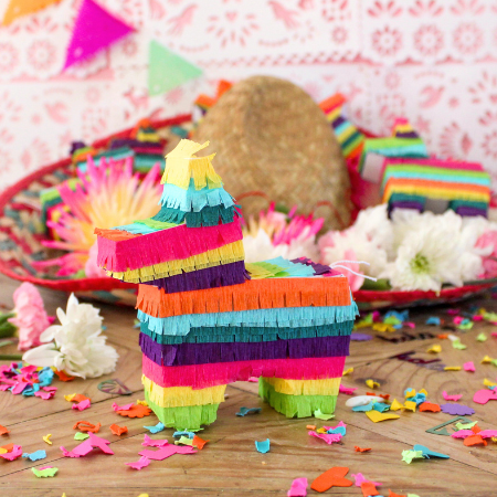 Mini Donkey Piñata Party Favors - Purple Bright Mix | Set of 3