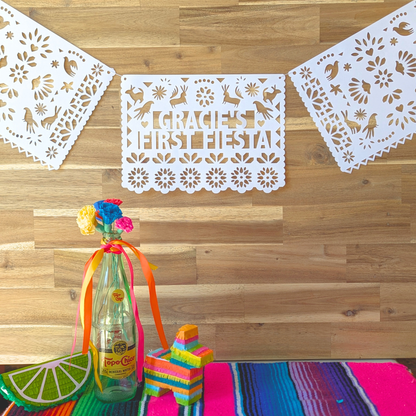 Papel Picado Otomi Design Banner - CUSTOM TEXT