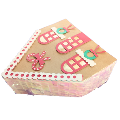 Gingerbread House Mini Piñata Gift Box - BROWN