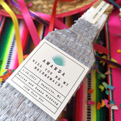 Tequila Piñata Bridesmaid Proposal Box - Gold