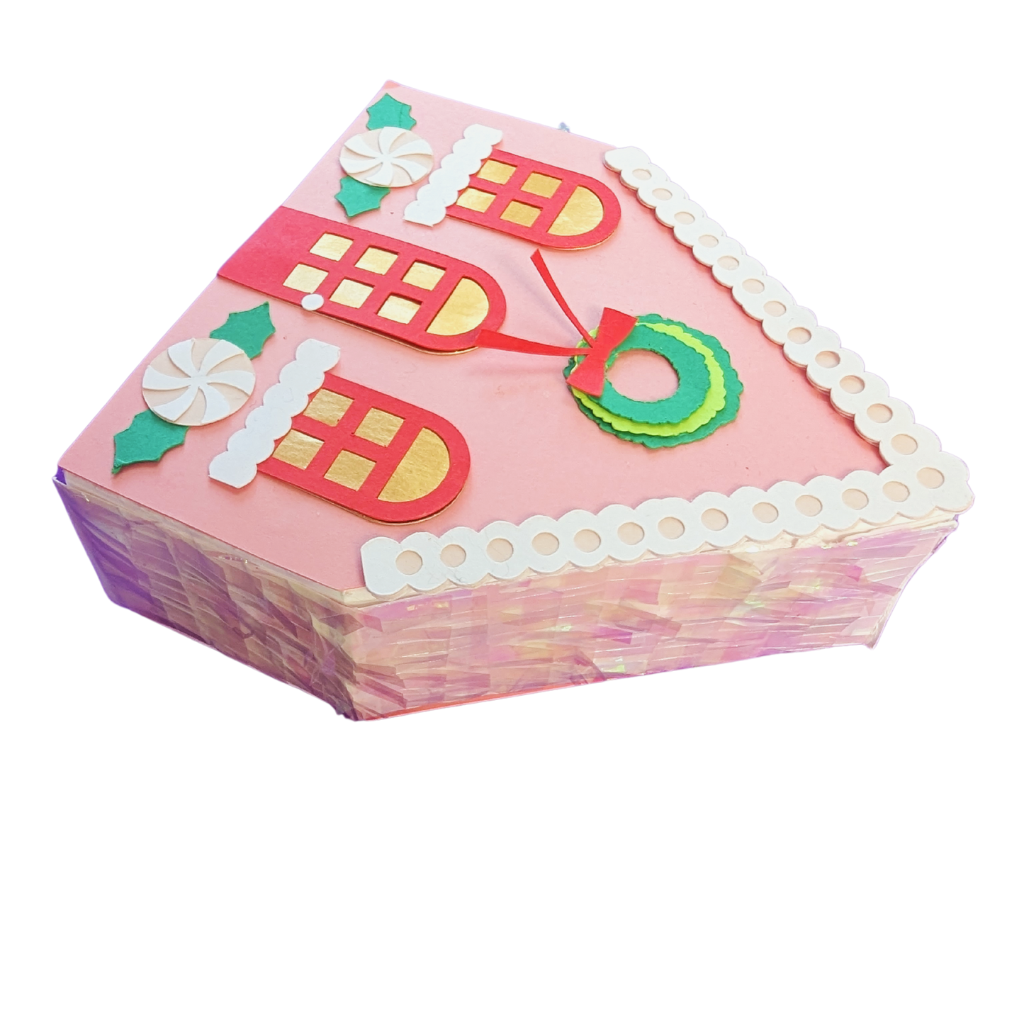 Gingerbread House Mini Piñata Gift Box - PINK