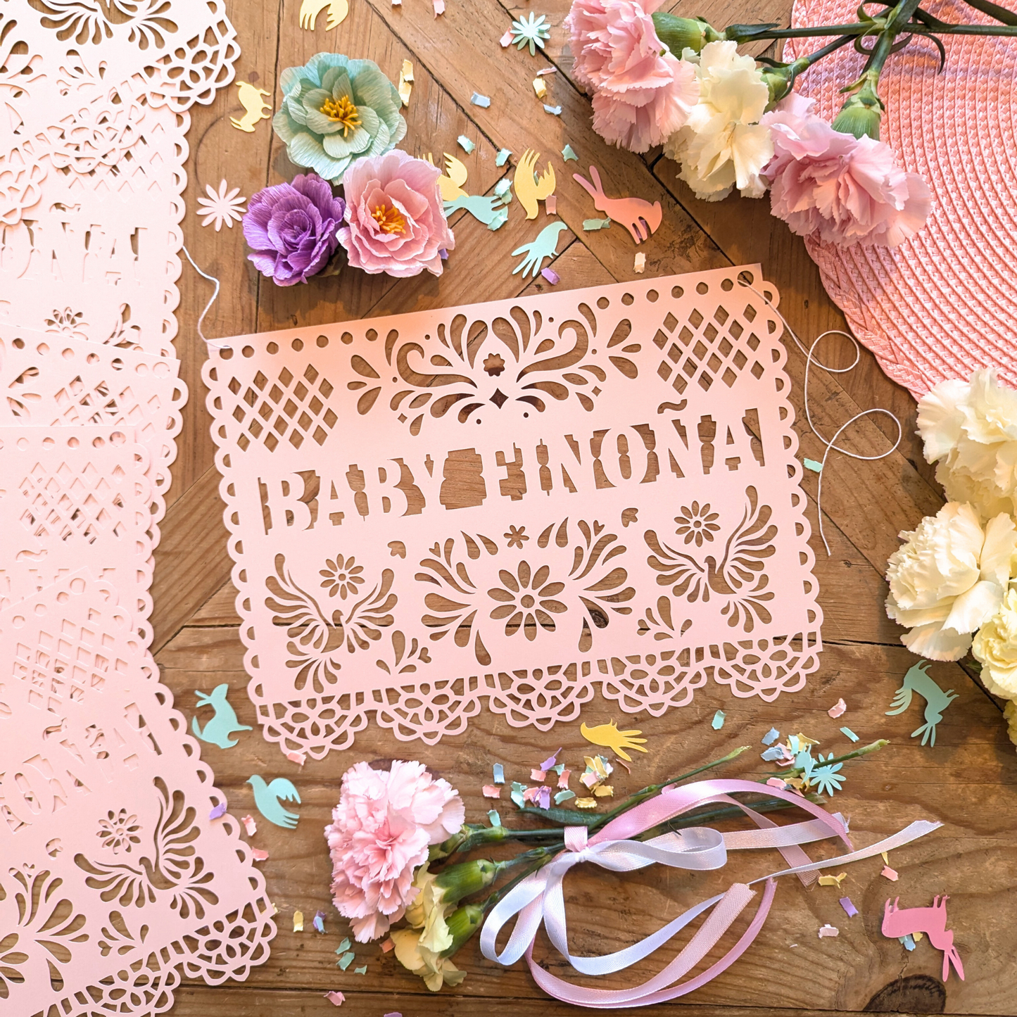 Custom Blush Pink Cielito Lindo Baby Shower Banner