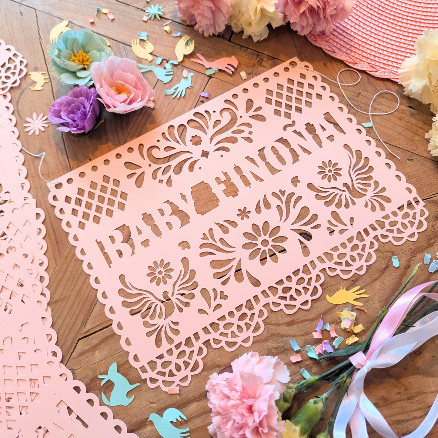 Custom Blush Pink Cielito Lindo Baby Shower Banner