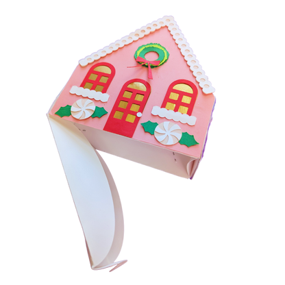 Gingerbread House Mini Piñata Gift Box - PINK