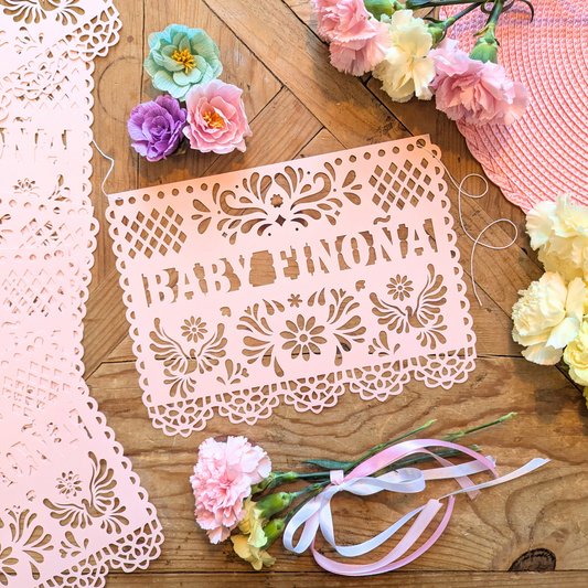 Custom Blush Pink Cielito Lindo Baby Shower Banner