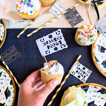 Fiesta Graduation Class of 2025 Cupcake Toppers