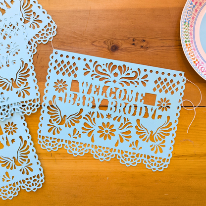 Custom Papel Picado Baby Blue Cielito Lindo Banner