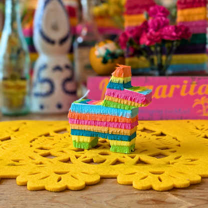 Mini Donkey Piñata Party Favors - Bright Fiesta Mix | Set of 3