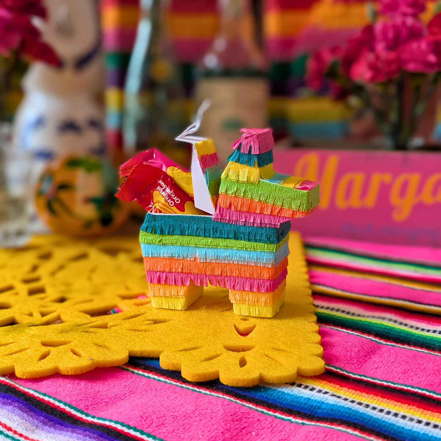 Mini Donkey Piñata Party Favors - Bright Fiesta Mix | Set of 3