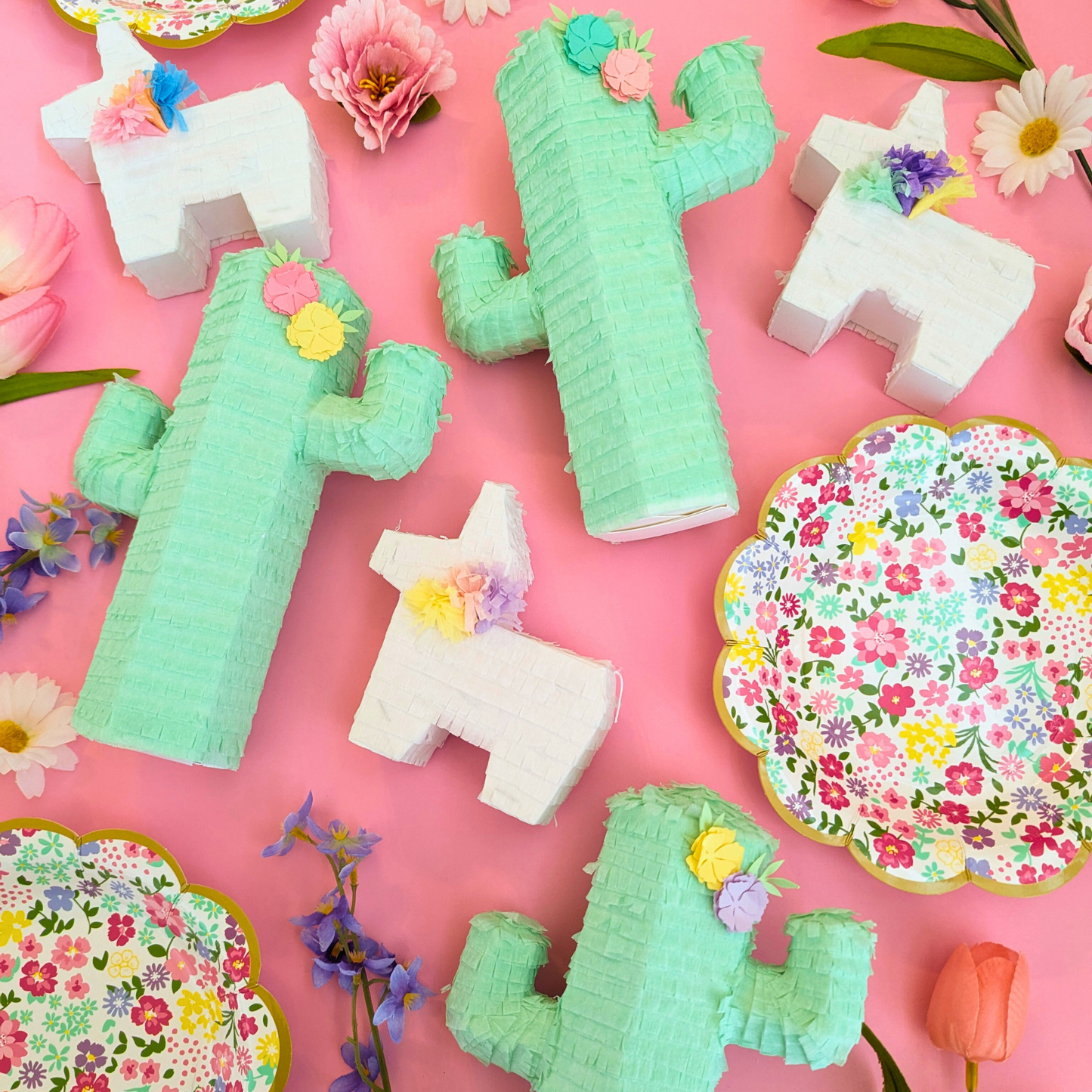 Mini Cactus Party Favor Piñata - Mint | Set of 3