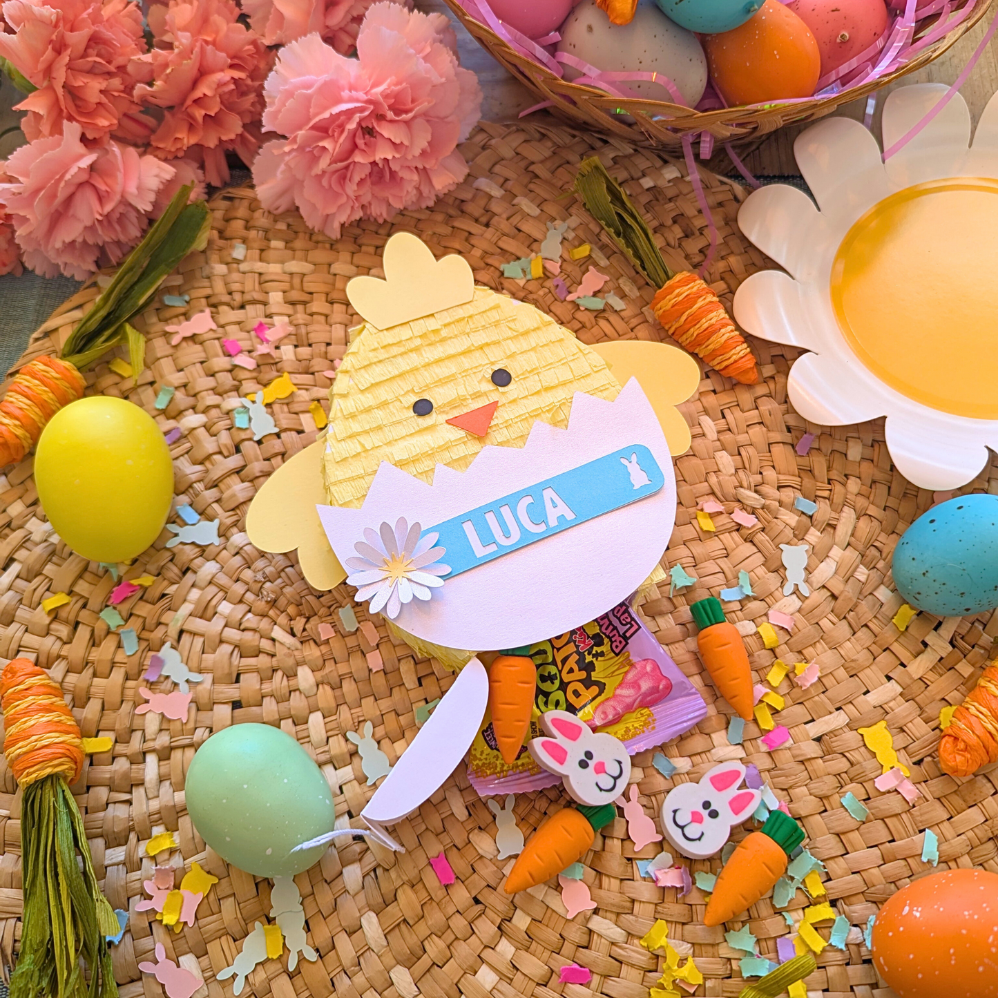 Personalized Easter Chick Basket Stuffer- Girl