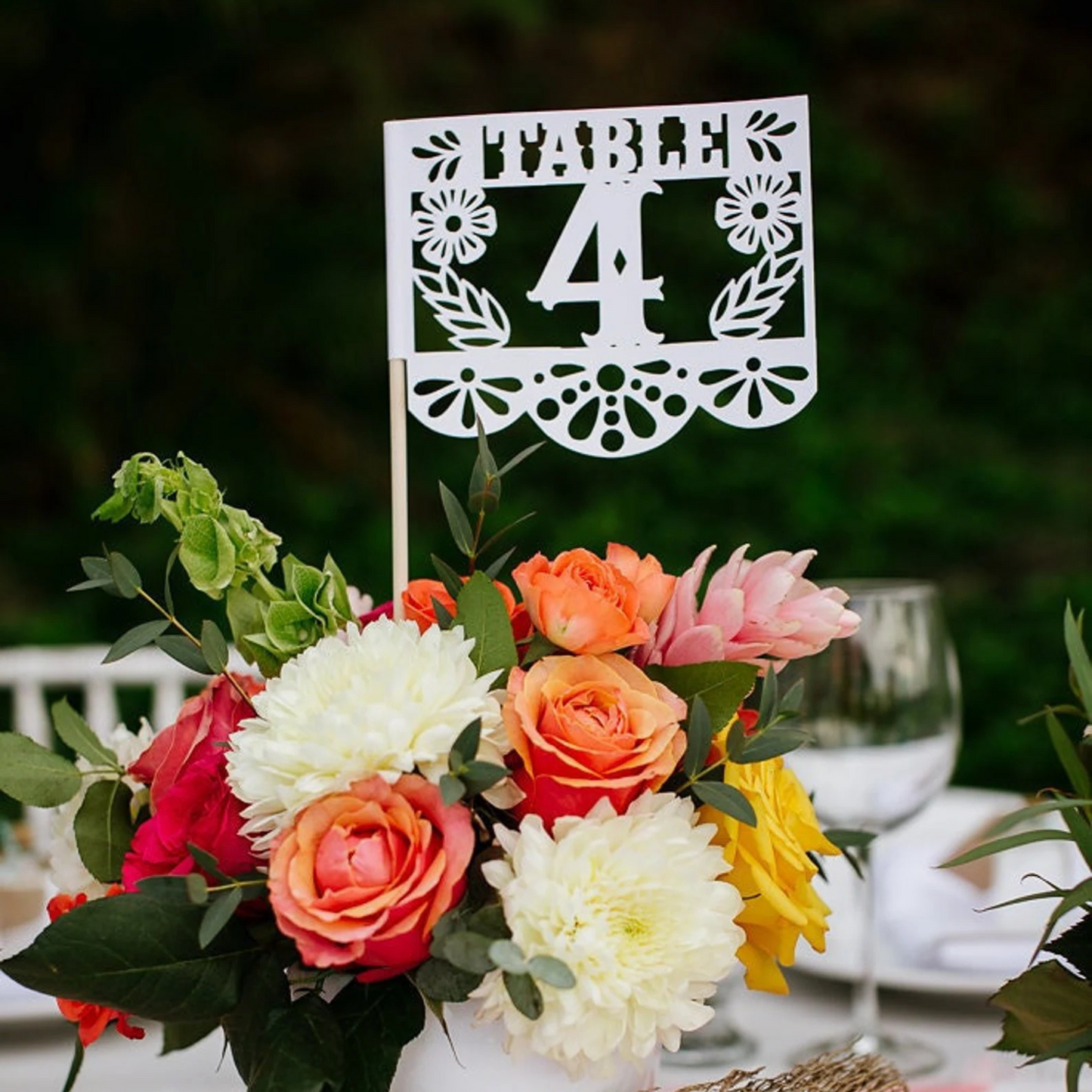 Floral Design Wedding Table Numbers