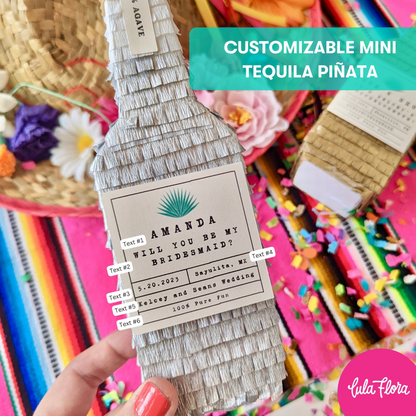 Tequila Piñata Bridesmaid Proposal Box - Gold