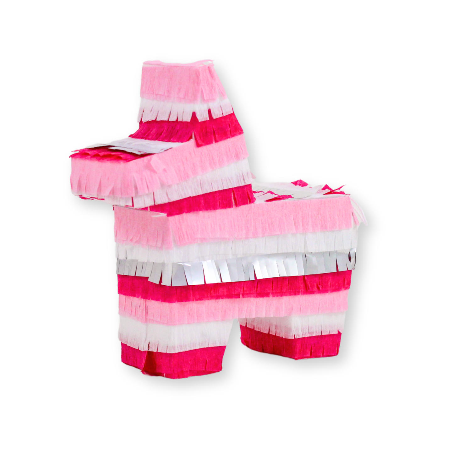 Mini Donkey Piñata Party Favors - Pink and Silver Mix | Set of 3