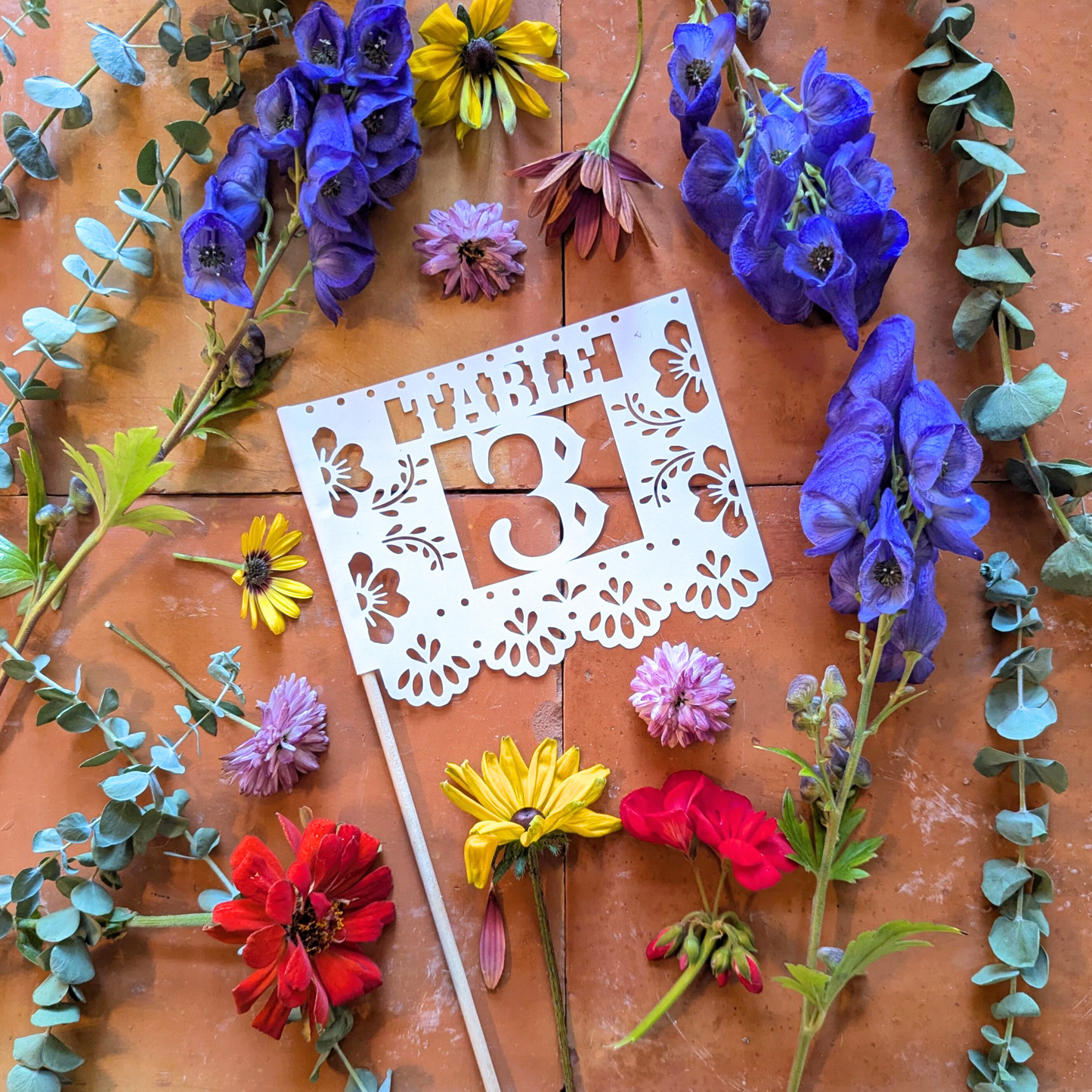 Talavera Tile Table Number Flags