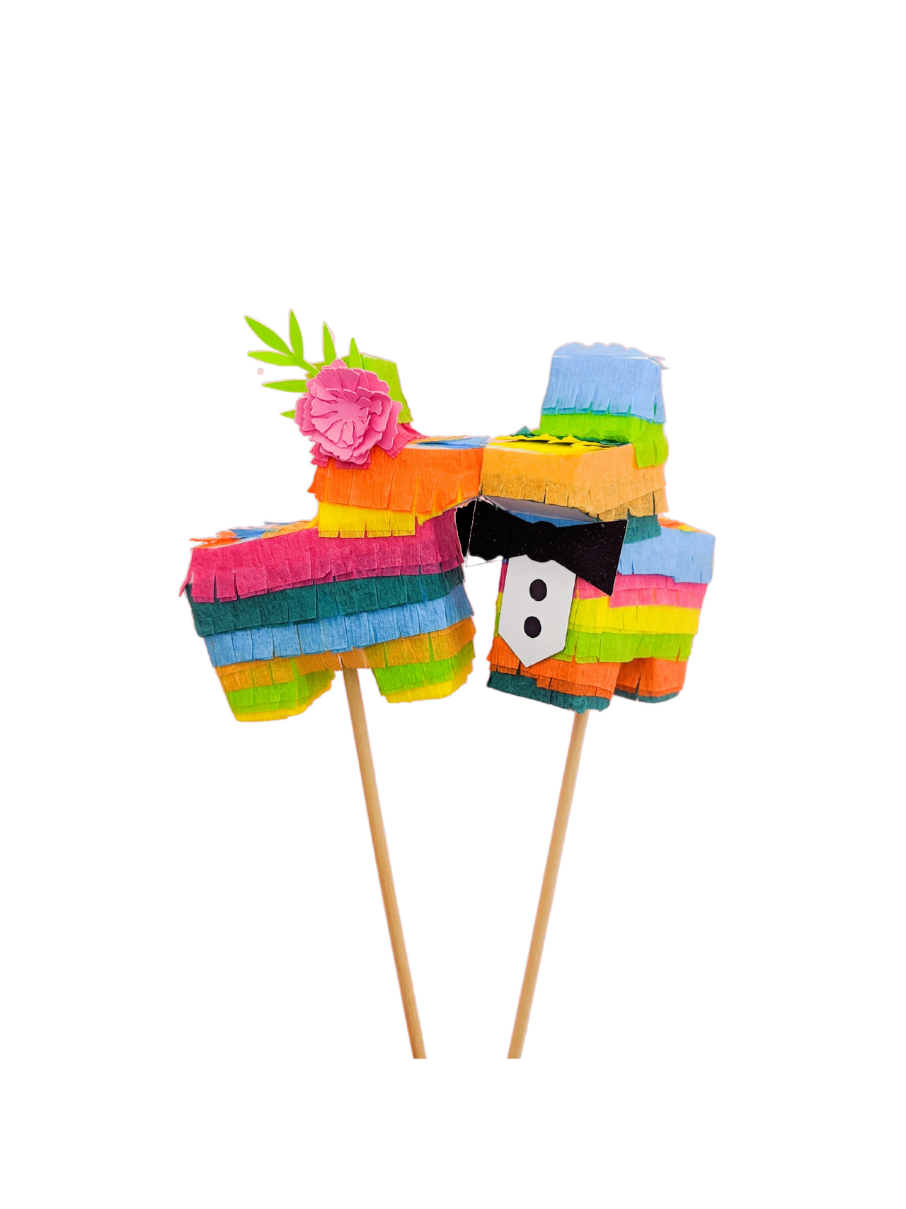 Bride and Groom Piñata Cake Toppers