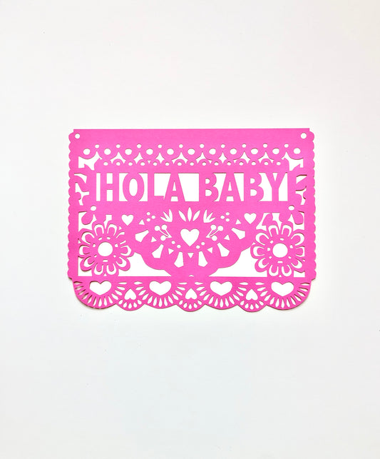 Floral Papel Picado Banner - HOLA BABY