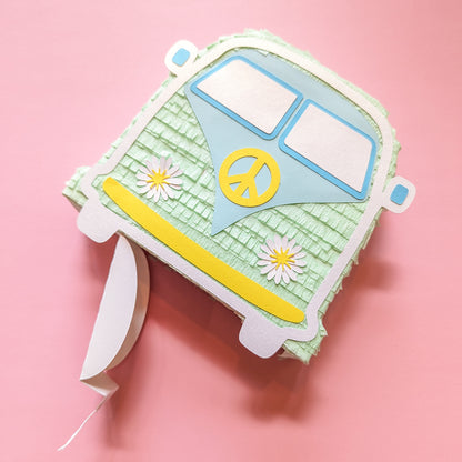 Hippie Van Mini Piñata Party Favor- Mint