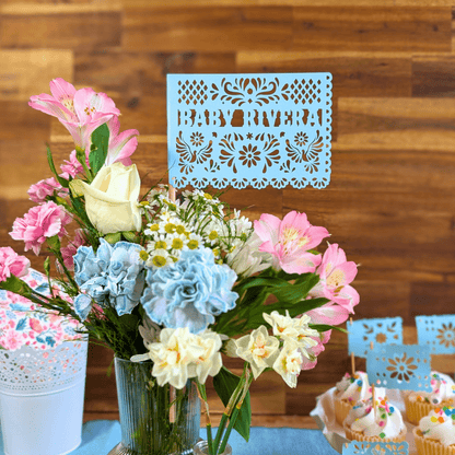Baby Blue Cielito Lindo Baby Shower Flags - Lula Flora