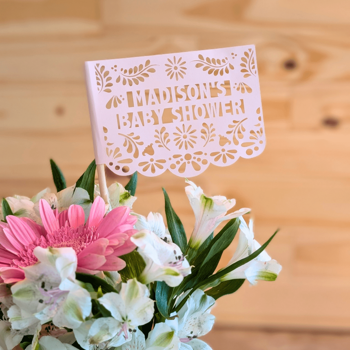 Baby in Bloom Floral Centrepiece Flags - Lula Flora