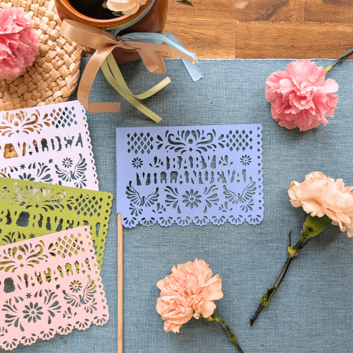 Blush Pink Cielito Lindo Baby Shower Flags - Lula Flora