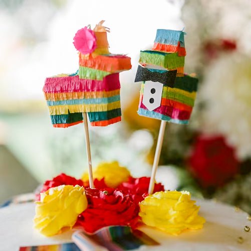 Bride and Groom Mini Donkey Piñata Wedding Cake Toppers