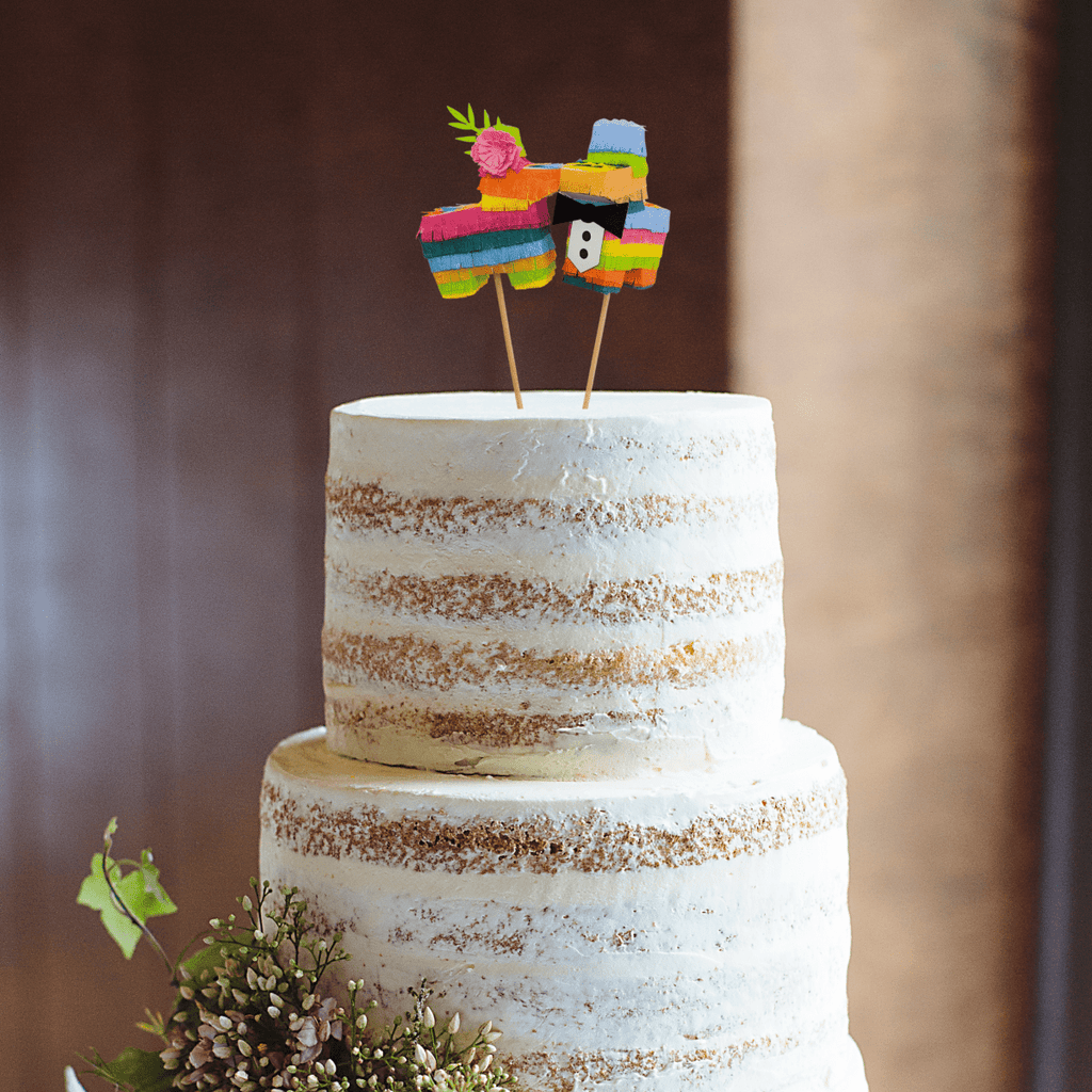 Bride and Groom Mini Donkey Piñata Wedding Cake Toppers