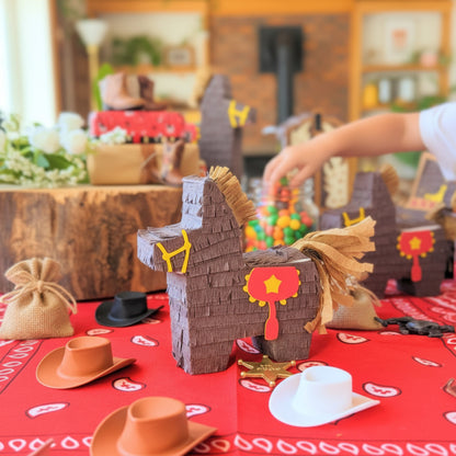 Piñatas de caballo en miniatura para fiestas - Marrón | Juego de 3