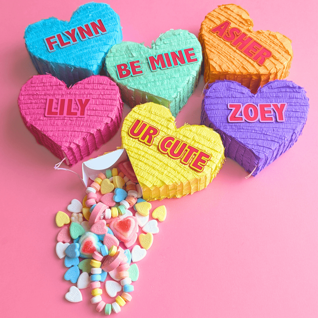 Personalized Conversation Heart Mini Piñata Favor - Lula Flora