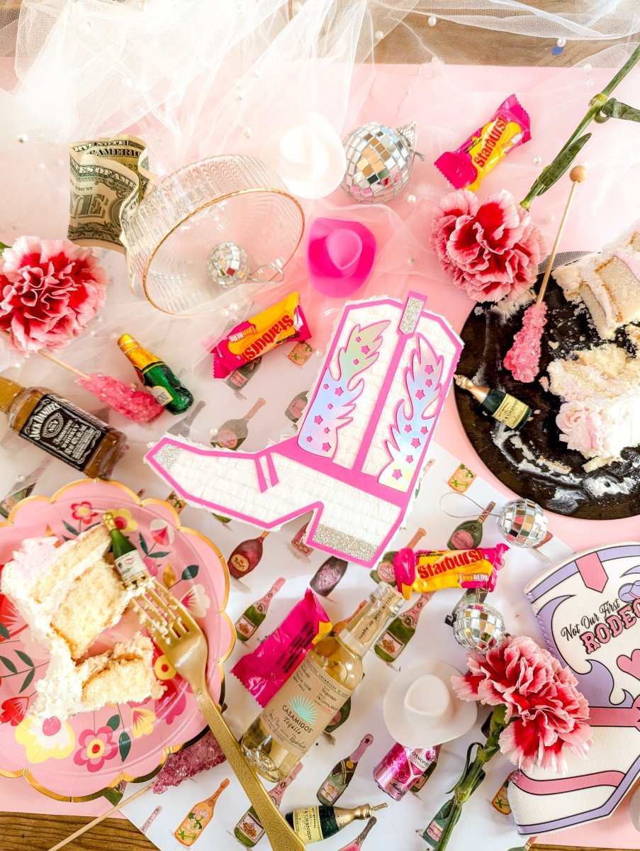 Cowboy Boot Bachelorette Gift Box - Disco White - Lula Flora