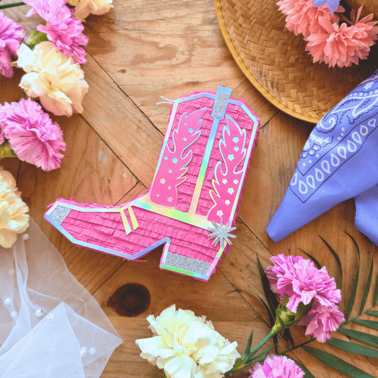 Cowboy Boot Mini Piñata Gift Box - Disco Pink - Lula Flora