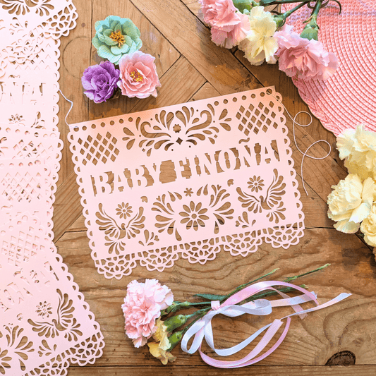 Custom Blush Pink Cielito Lindo Baby Shower Banner - Lula Flora
