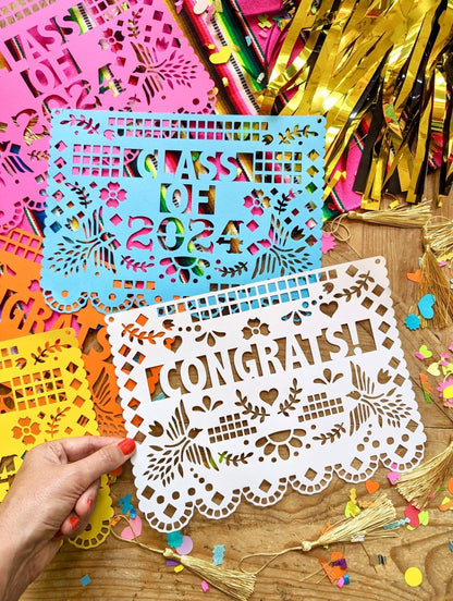 Custom Papel Picado Graduation Banner - Lula Flora