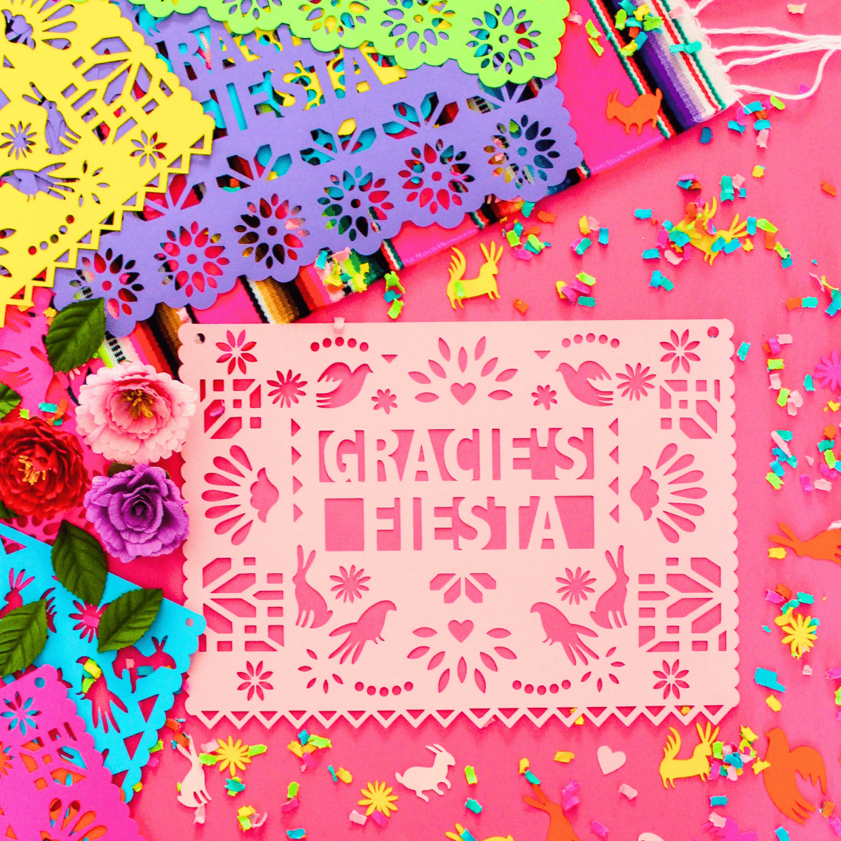 Custom Papel Picado Otomi Design Banner - Lula Flora