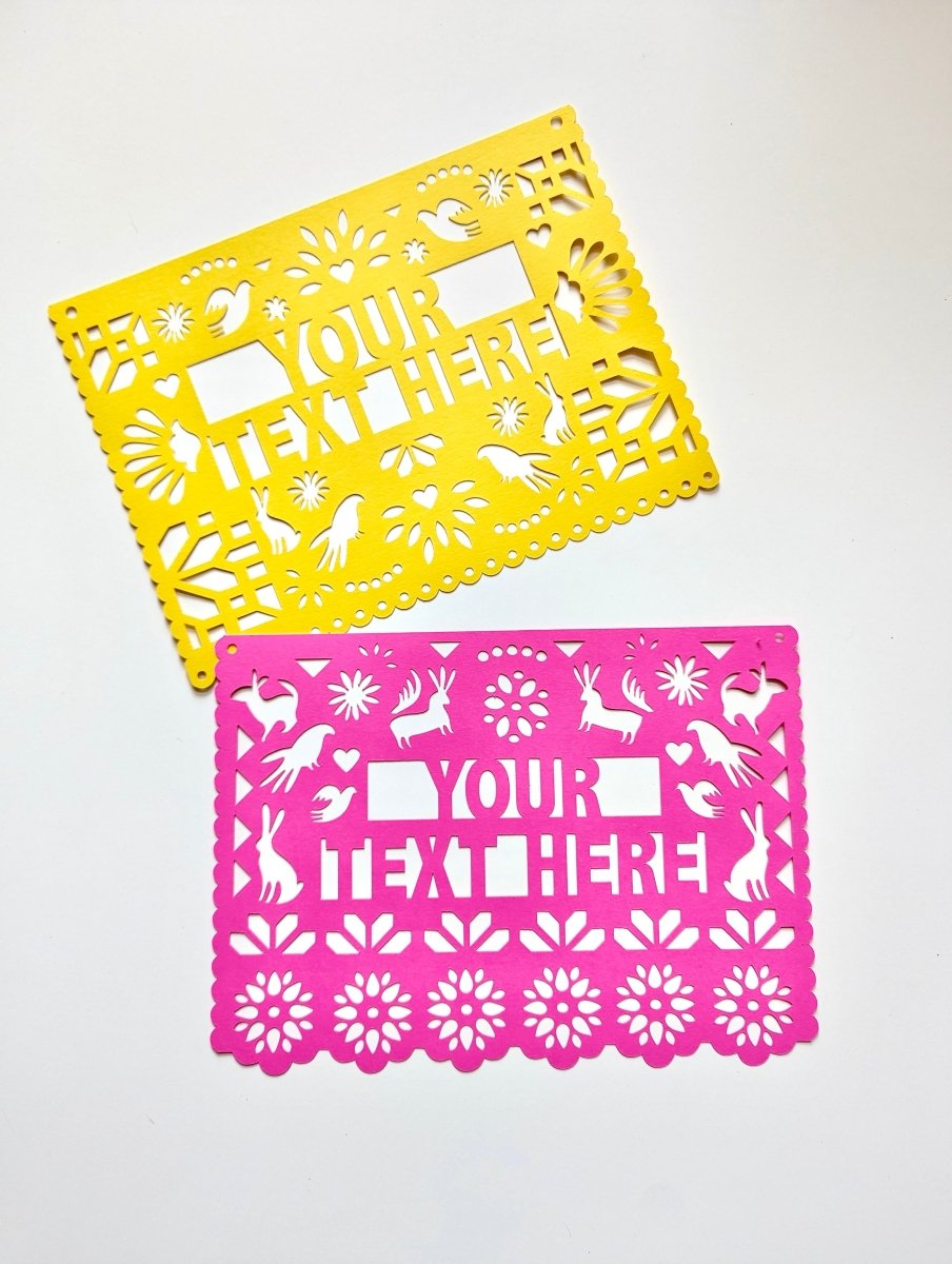 Custom Otomi Papel Picado Banner with Personalized Text - Lula Flora