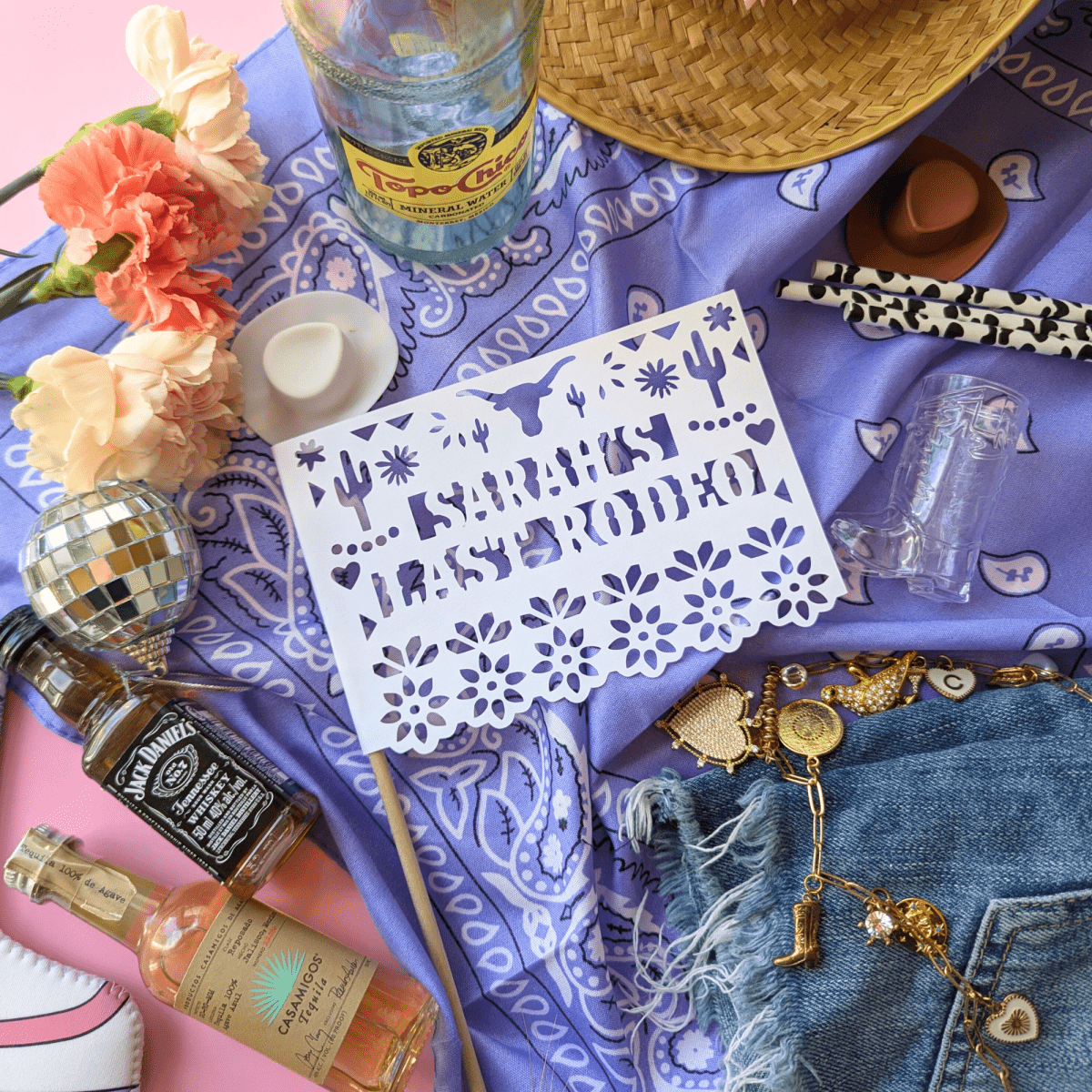 Custom Rodeo Bachelorette Party Flags - Lula Flora