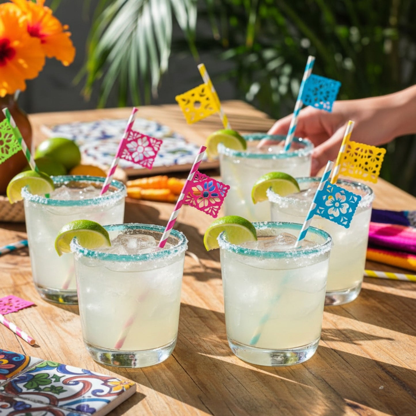 Pajitas de papel para fiestas