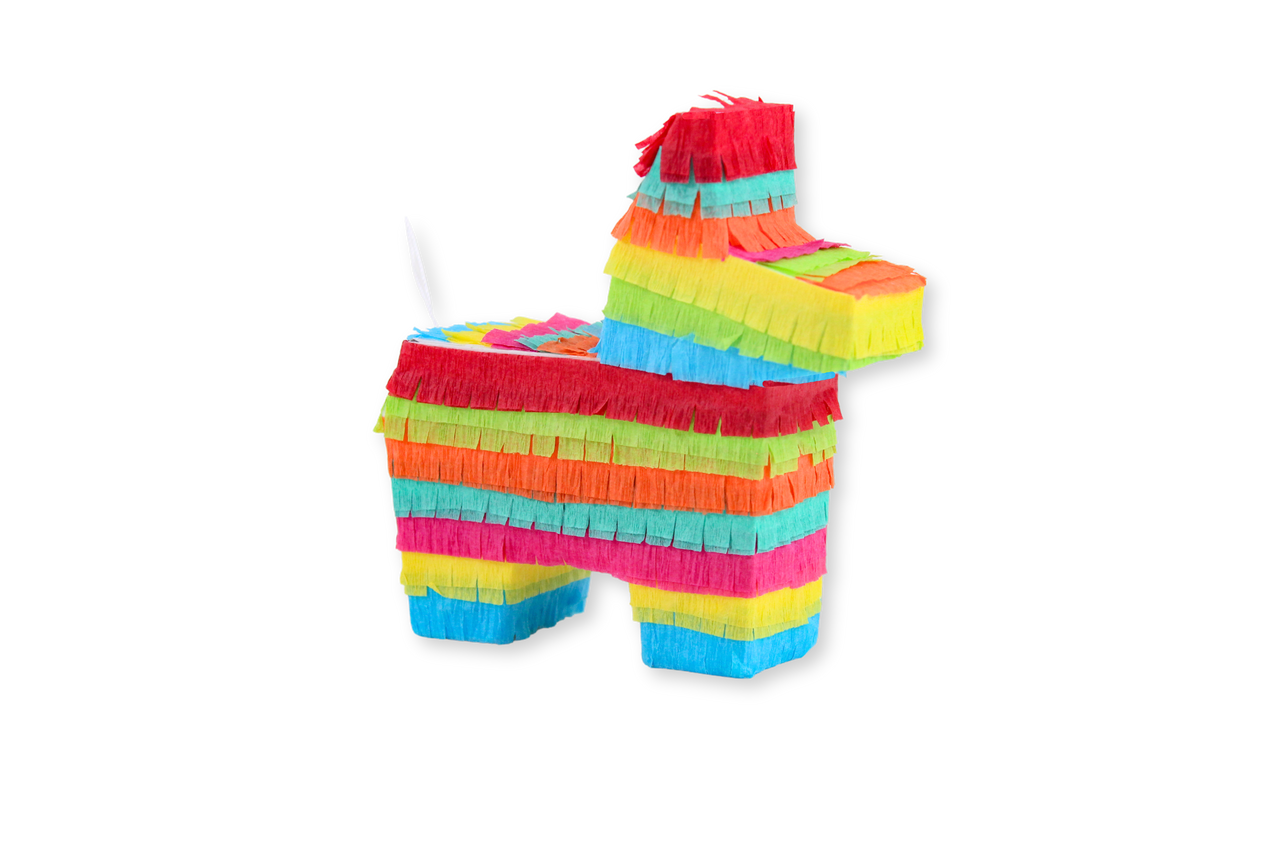 Mini Donkey Piñata Set of 3 | Mixed with Red
